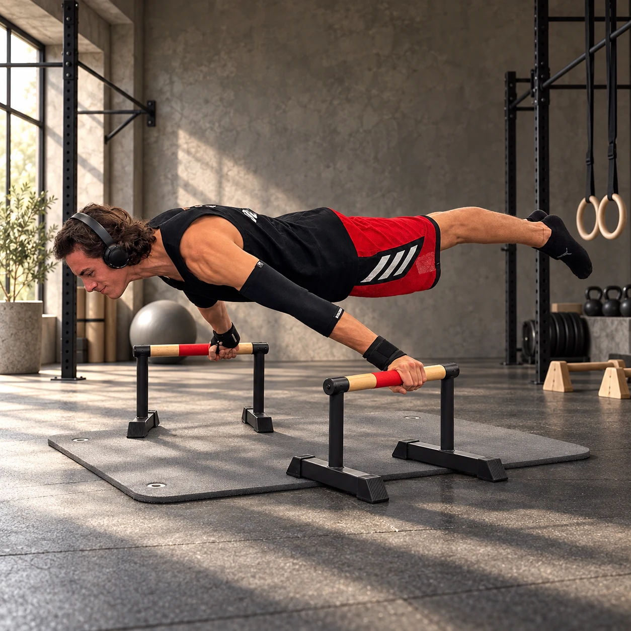 Samuel in planche sulle parallele